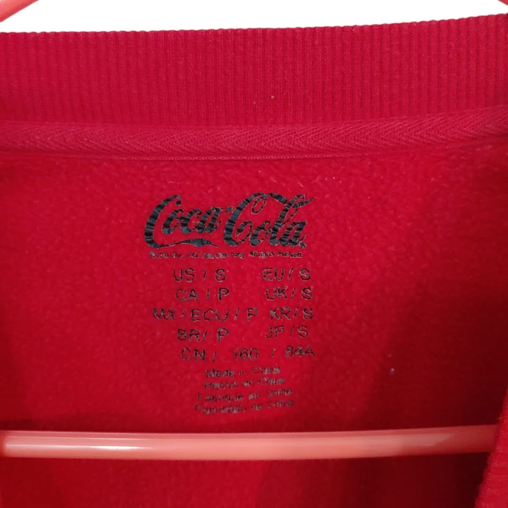 COCA-COLA Red Logo Crewneck Sweatshirt with Grey Accents Size Small - Picture 4 of 6